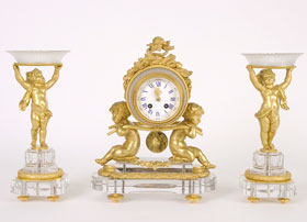 Baccarat-Clock-Garniture